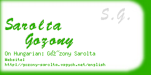 sarolta gozony business card